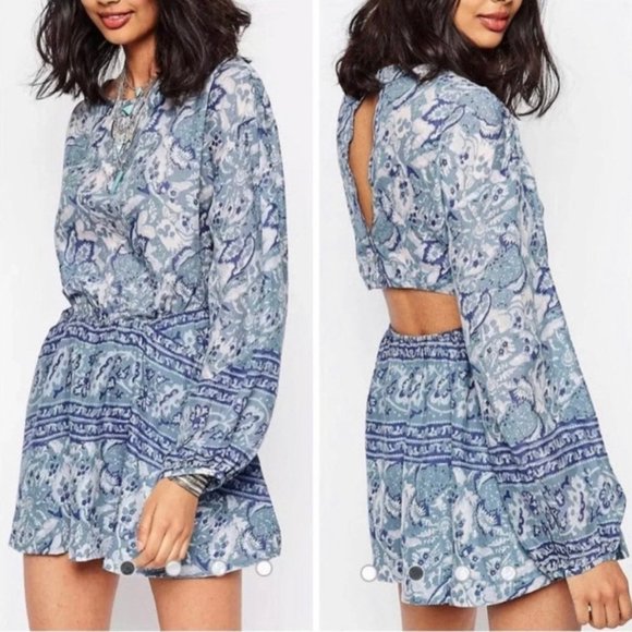 Free People Dresses & Skirts - Free People | Women's Blue Cutout Back Tunic Dress| Small